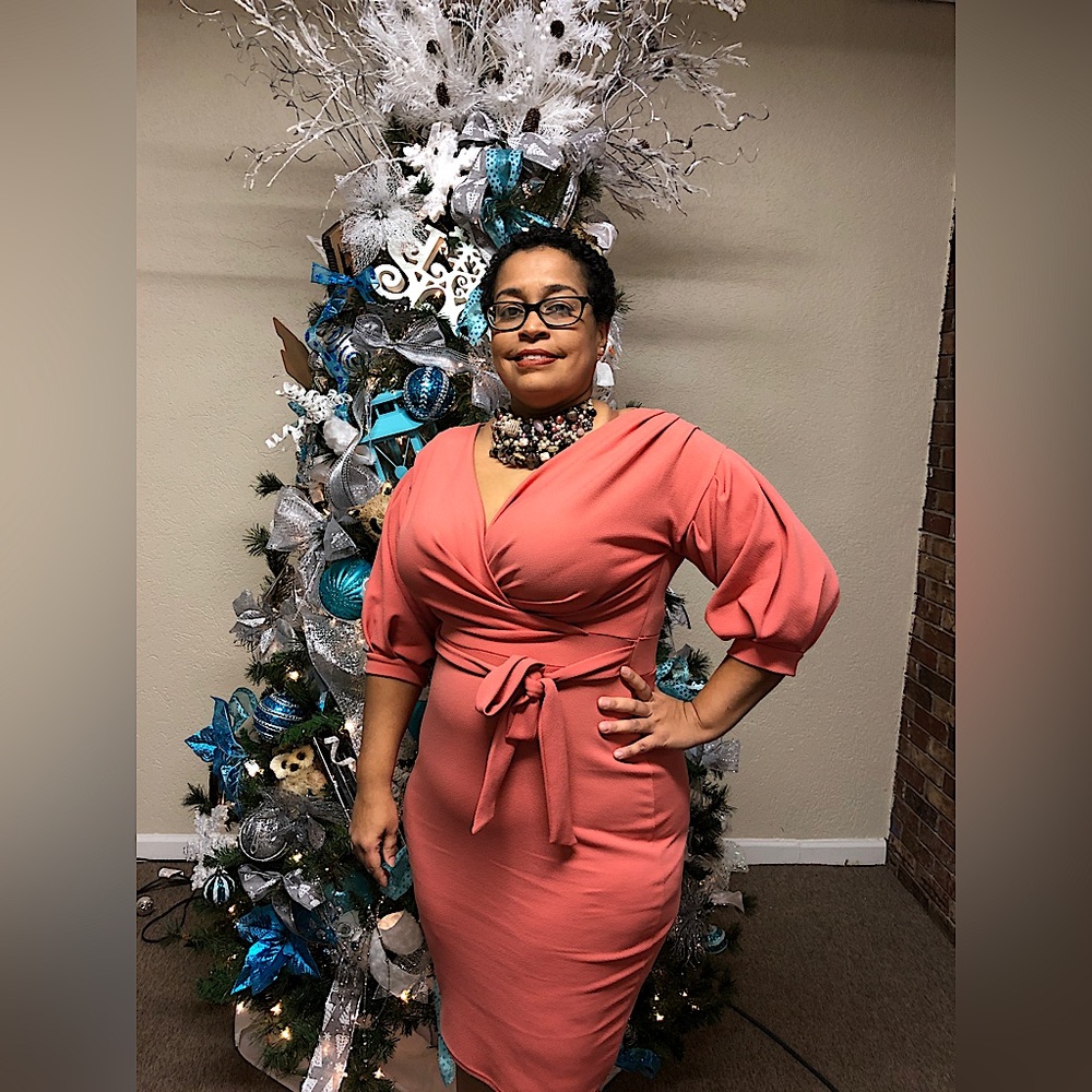Apricot midi dress